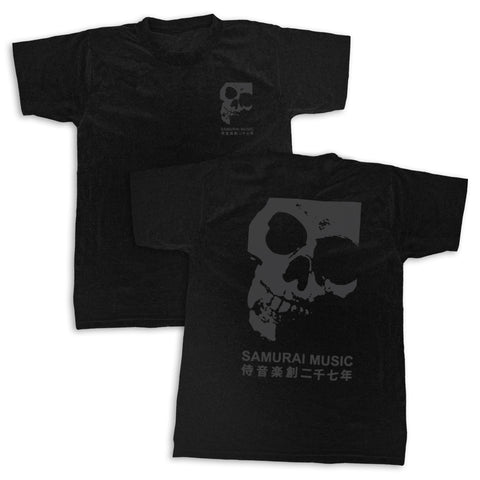 Samurai Music - Double Skull (Black on Black)